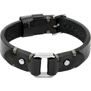 Fossil MACHINE Armband Edelstahl Leder schwarz JF04946040 Größe 25 cm