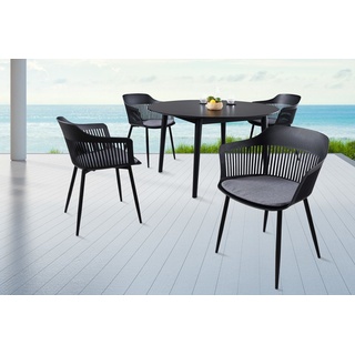 riess-ambiente Stuhl AIRE schwarz (Einzelartikel, 1 St), Esszimmer · Kunststoff · Metall · Outdoor · Balkon schwarz