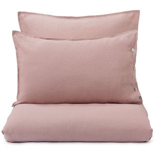 Bettbezug Bellvis Bettdeckenbezug aus 100% Leinen - 155x200 cm, Blasses Rosa, Urbanara (1 St), Schlicht & sanft strukturiert, mit Perlmuttknöpfen, aus reinem Leinen rosa 155 cm x 220 cm