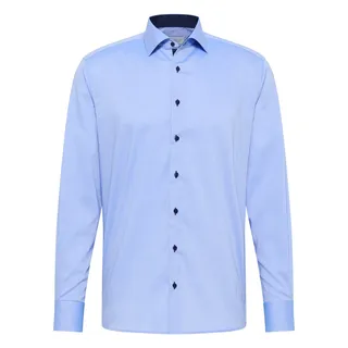 Langarmhemd ETERNA "MODERN FIT" Gr. 40, verlängerte Ärmellängen, blau Herren Hemden Langarm