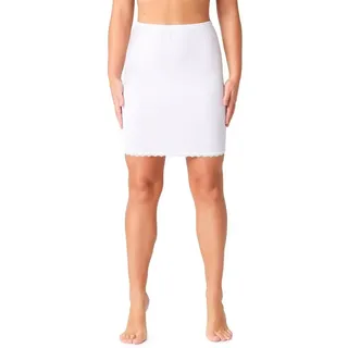 Bellivalini Unterrock Damen kurz aus Viskose BLV50-257 (1-tlg) mit Spitze weiß 3XL