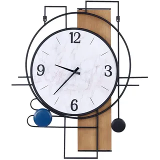 Beliani Wanduhr TAVEL in Bunt/Schwarz/Weiß - (W) 60 x (H) 70 x (L) 0.5 cm | Gr.: onesize