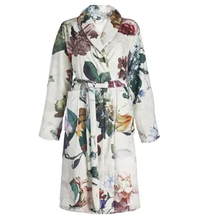 ESSENZA Bademantel Fleur Ecru, L, 100% Polyester, Blumen Pfingstrosen Tulpen - L