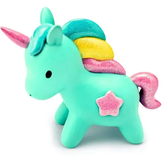 Mousehouse Gifts - Kinder Spardose - Einhorn mit Glitzermähne + Stern - für Mädchen & Jungen - Türkis - 8 x 20 x 18 cm