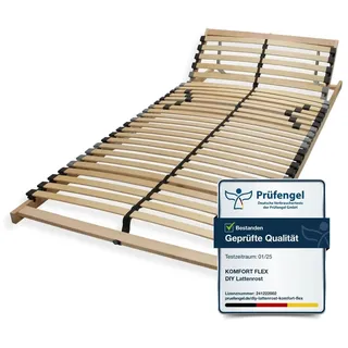 Sleepneo Lattenrost 100x200, Kopfteil verstellbar, Ergonomischer 7 Zonen Lattenrost, Buchenholz, 28 Latten, Hergestellt in Deutschland,Selbstmontage,bis 150Kg