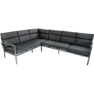 Loungeset Gartenmöbelset 9 -Sitzer bestehend aus: Dreisitzer-Sofa, Dreisitzer-Sofa, Tisch, Bank, Sessel, inkl. Auflagen Aluminium - Silber