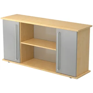 bümö Sideboard, Ahorn, Silber, Holzwerkstoff, Ahorn, 3 Fächer, 166.1x84x44.8 cm, FSC Mix, Wohnzimmer, Kommoden & Sideboards, Sideboards