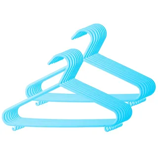BIECO ArtN 90016151 Baby-Kleiderbügel für Babys aus Kunststoff für die Länge des Aufbewahrungsschranks 29,5 cm, 16 Stück, hellblau, schmal, ArtN 90016151