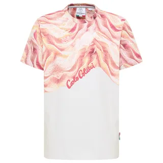 Carlo Colucci T-Shirt Donquerque lachs / hellorange / weiß XXL