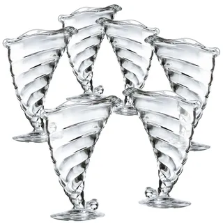 6er Set Eis-/Dessertbecher Fortuna klar, Glas 32,0 cl H. 18,0 cm / D. 12,5 cm