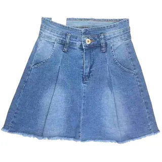 Girls Fashion Jeansrock Mädchen Jeansrock Mini Rock Minirock R062 blau 104