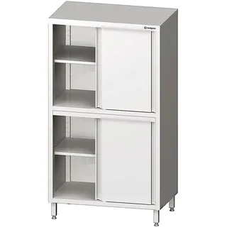 Stalgast Edelstahl Hochschrank mit Schiebetüren 80 x 60 x 180 cm