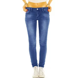 be styled Röhrenjeans Low Rise Jeans Hose Röhrenjeans Skinny Hüftjeans - Damen - j17l 5 Pocket Style blau 42