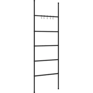 vidaXL Handtuchleiter mit 5 Ebenen Schwarz