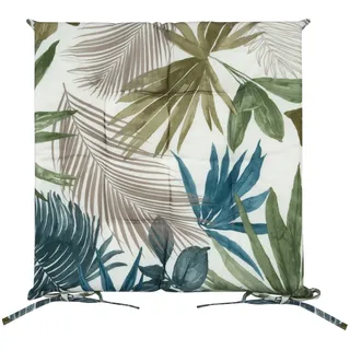 Eurofirany Wasserfeste Stuhlkissen Outdoor Sitzkissen Garten Kissen Terasse 40x40 Auflage Sitzauflage Bodenkissen Polster (Dschungel Beige)