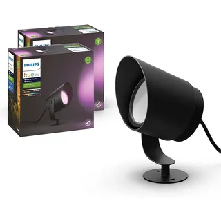 Philips Hue – Lily XL Outdoor Spots, 2er-Pack, Schwarz, 1x15W, Niedervolt (WACA, EU)