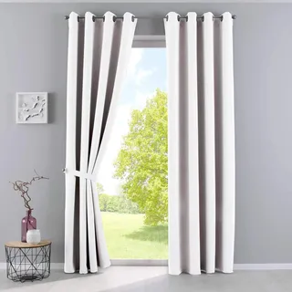 Gardinenbox Newyork Ösen 140 x 245 cm Weiß 2er-Pack