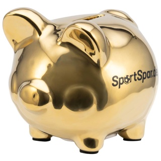 SportSpar.de "SparSau" Sparschwein aus Keramik gold-Größe:Einheitsgröße