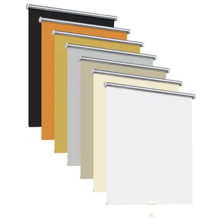 Thermorollo Hitzeschutz Verdunkelungsrollo Springrollo Mittelzugrollo Fenster Rollo 7 Farben Breite 62-242 cm Höhe 175 cm lichtundurchlässig verdunkelnd Beschichtung Silber (162 x 175 cm / Schwarz)