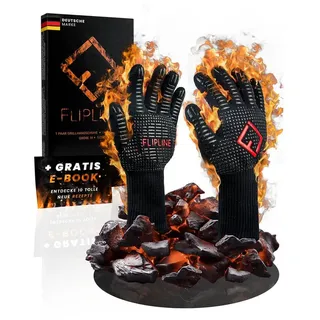 flipline® Grillhandschuhe Größe M Baumwolle, Silikon schwarz
