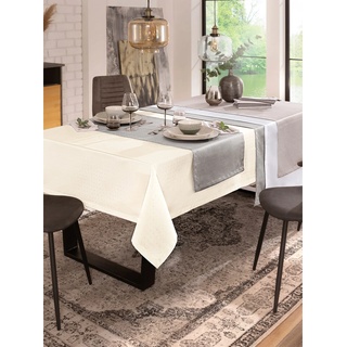 Tischdecke CURT BAUER Tischdecken Gr. B/L: 130 cm x 275 cm, eckig, grau (platinfarben) Tischdecken