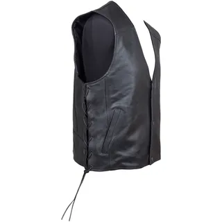Lederweste ROLEFF "RO 211 S" Gr. XXL, schwarz, Westen, Herren, XXL, Obermaterial: 100% Rindsleder. Innenfutter: 100% Polyester, mit seitlicher Schnürung