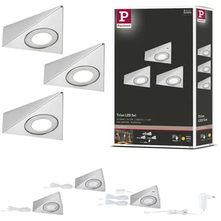 Paulmann LED Unterbauleuchte Trias eisen gebürstet warmweiß 3 er Set