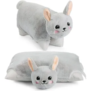 Brubaker Kuscheltierkissen Hase 40 x 30 cm Grau