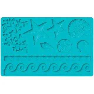 Wilton Fondant und Gum Paste Mold Sea Life Silikonform, Silikon, blau, 12 x 25 x 0,5 cm