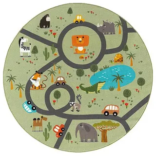 The CarPET Happy Life Kinderteppich Ø 160 cm Grün