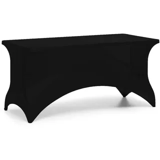 Forgast Stretch Stehtischhussen | 153x70cm | Schwarz | Stretchhusse | Tisch-Husse | Tischdecke | Überzug für Stehtische, Bistrotisch, Biertisch, Catering