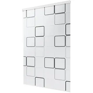 KS Handel 24 Halb-Kassetten Duschrollo Duschvorhang PEVA Quadro 170x240 cm