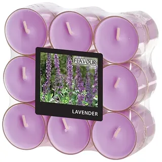 Papstar Duftteelichter, Lavendel, Ø 38 mm · 24 mm, "Flavour", 6 x 18 Stück