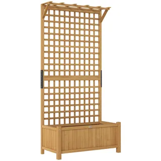 Outsunny Hochbeet mit Rankgitter 90 x 183 x 45 cm Gelb