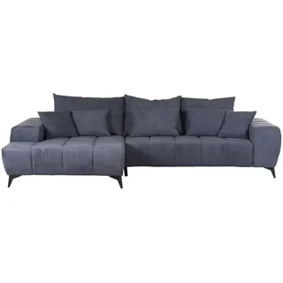 Carryhome Ecksofa, Dunkelgrau, Metall, 3-Sitzer, Füllung: Schaumstoff, Ottomane links, L-Form, 300x205 cm, Made in EU, seitenverkehrt erhältlich, Rücken echt, elektrischer Sitzvorzug, Wohnzimmer, Sofas & Couches, Wohnlandschaften, Ecksofas