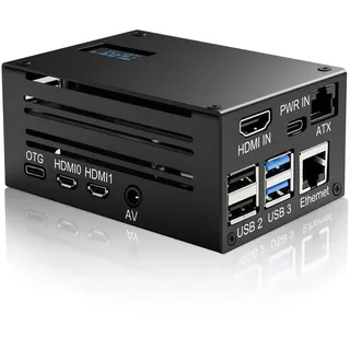 Geekworm KVM-A3 Kit for Raspberry Pi 4 Open Source KVM Over IP | Only V3 OS, Remote ATX Control, Web Browser Remote Server Control, 1080P Video Capture, USB OTG Keyboard & Mouse Emulation