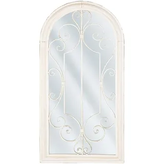Beliani - Wandspiegel Cremeweiß Metall 49 X 97 Cm Mit Rahmen Antik-optik Fensteroptik Vintage Romantisches Design Spiegel Für Wand Hängespiegel