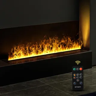 Mexhom Wasserdampf-Kamin, elektrischer Kamin, eingebauter elektrischer Kamin, 3D-Flammeneffekt, automatische/manuelle Wasserversorgung, Kamin mit Fernbedienung [50cm, unbeheizt]