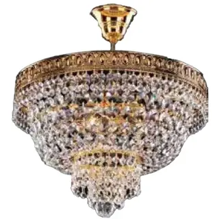 JVmoebel Kronleuchter Kristall Kronleuchter Deckenleuchter Luxus Gold Deckenlampe Lüster, Leuchtmittel wechselbar, Made in Europe goldfarben