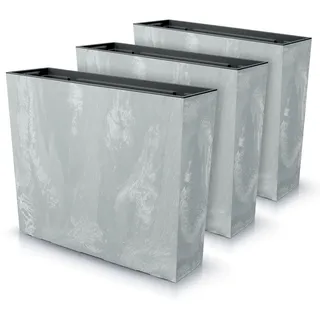 IMJ-Global - Blumentopf Gross Innen Plastik Beton-Effekt (58 x 18 x 49,8 cm - 44 Liter) Balkon Blumenkasten Zur Dekoration des Hauses oder für die Außenausstellung, Kräutertopf