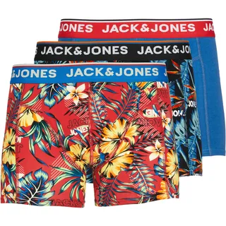 JACK & JONES JACAZORES Trunks Black / Pompain Red / Blue Lolite M 3er Pack