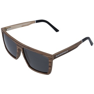 Gamswild Sonnenbrille UV400 GAMSSTYLE Holzbrille polarisierte Gläser getönt Damen Herren Modell WM0010, braun, schwarz braun
