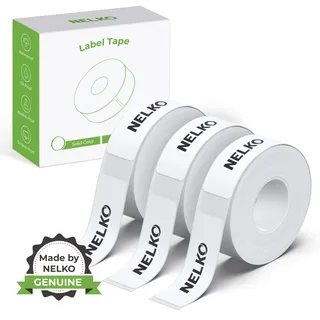 NELKO Original-Etikettierband für P21,angepasstes Etikettendruckpapier weiß | 14 x 40 mm, Standard-Laminierungsersatz für Büro, Mehrzweck, P21, 180 Etiketten/Rolle, 3 Rollen