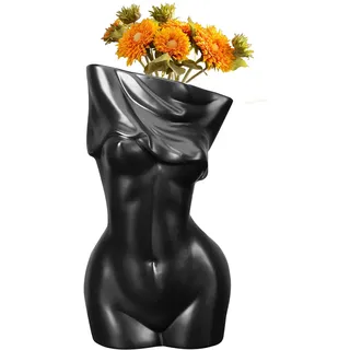 Körper Keramik Vase, Moderne Kreativität Vasen, Menschliches Körper Form Minimalistische Dekorative Vase, Skulptur Vase Dekorativ,Frauenkörper Aesthetic Deko, Körper Kunst Büste Vase (D)
