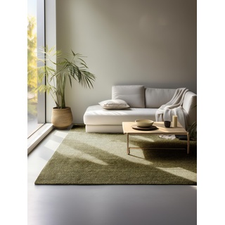 Hanse Home Jute Teppich – Natur Wohnzimmerteppich aus 100% Jute - Handgewebt & Umweltfreundlich – Boho Naturfaser Juteteppich für Wohnzimmer, Schlafzimmer, Esszimmer – Grün, 80x150cm