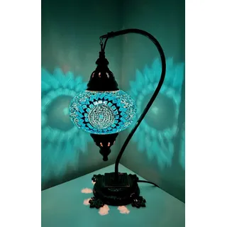 Mosaiklampe L orientalische marokkanische türkische Stehlampe L / Türkis-Kreis