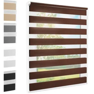 Foxx Doppelrollo Klemmfix 85 x 140 cm Braun
