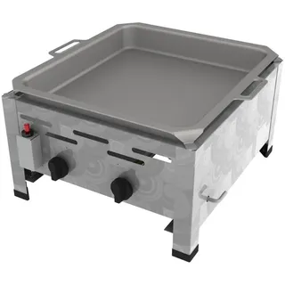 ChattenGlut Gasbräter 2-flammig 7,3 kW 480 x 530 x 270 cm Edelstahl inkl. Pfanne