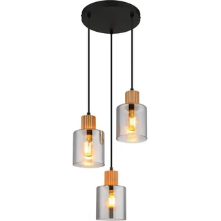 GLOBO Pendelleuchte 3-flg. E27 40 cm rund schwarz