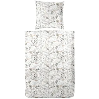 Primera Bettwäsche Primera Soft-Seersucker Bettwäsche 155x220 Paisley weiß grau beige, Seersucker, 2 teilig weiß